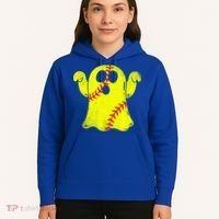 Softball Ghost Softball Lover Halloween Costume Hoodie thumb 5