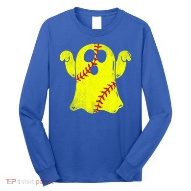 Softball Ghost Softball Lover Halloween Costume Long Sleeve Shirt