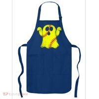 Softball Ghost Softball Lover Halloween Costume Apron thumb 0
