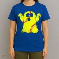 Softball Ghost Softball Lover Halloween Costume T-Shirt thumb 4