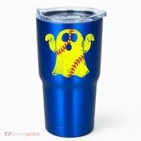 Softball Ghost Softball Lover Halloween Costume Tumbler thumb 0