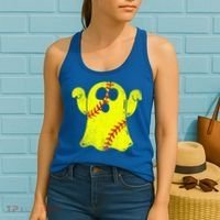 Softball Ghost Softball Lover Halloween Costume Women's Tank Top thumb 2