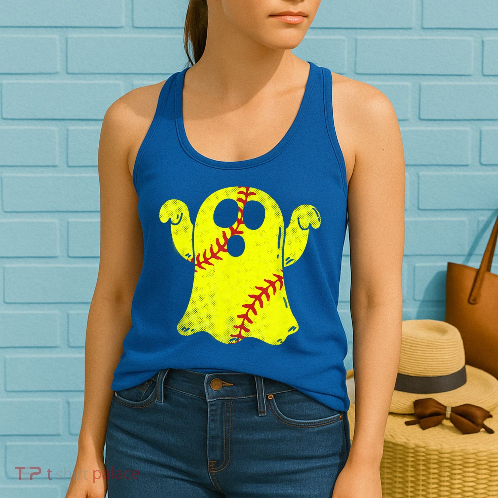 Softball Ghost Softball Lover Halloween Costume Women's Tank Top