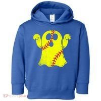 Softball Ghost Softball Lover Halloween Costume Toddler Hoodie thumb 0
