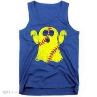 Softball Ghost Softball Lover Halloween Costume Tank Top thumb 0