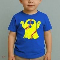 Softball Ghost Softball Lover Halloween Costume Toddler T-Shirt thumb 2