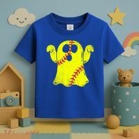Softball Ghost Softball Lover Halloween Costume Toddler T-Shirt thumb 3