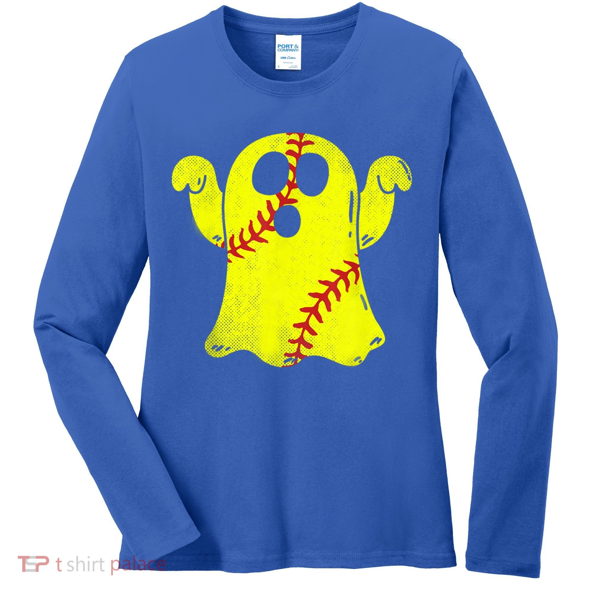 Softball Ghost Softball Lover Halloween Costume Women's Long Sleeve Shirt