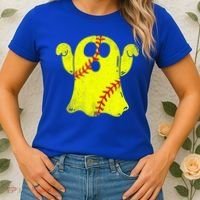 Softball Ghost Softball Lover Halloween Costume Women's T-Shirt thumb 2
