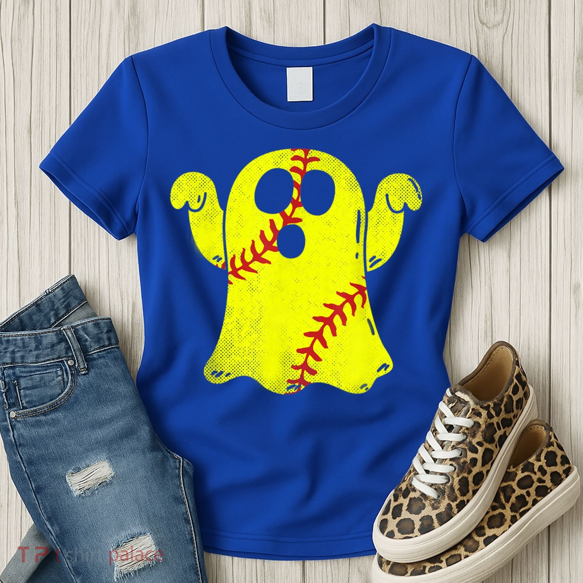 Softball Ghost Softball Lover Halloween Costume Women's T-Shirt