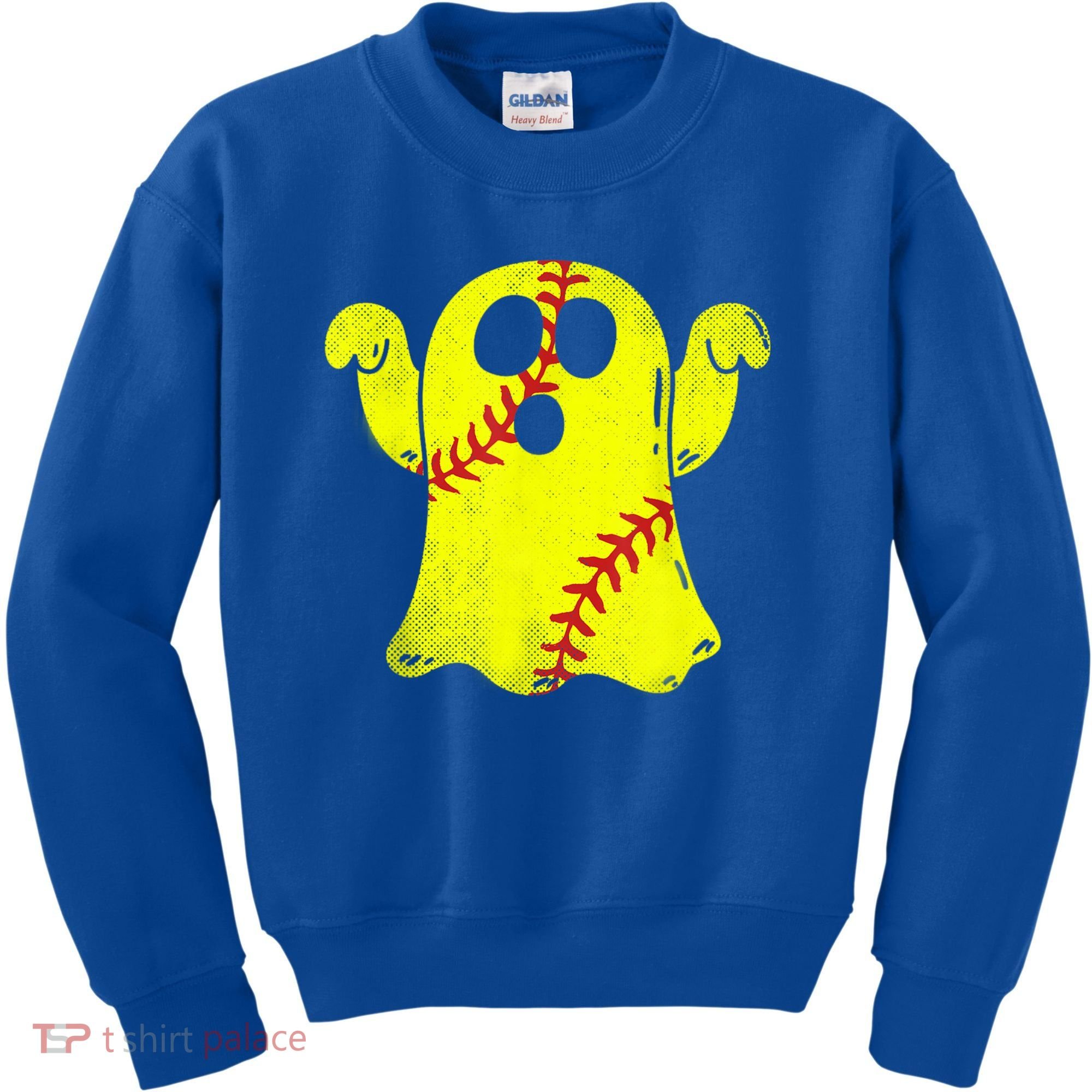 Softball Ghost Softball Lover Halloween Costume Kids Sweatshirt