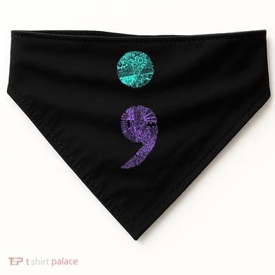 Semicolon Gift Suicide Prevention Awareness USA-Made Doggie Bandana