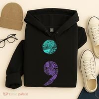 Semicolon Gift Suicide Prevention Awareness Hoodie thumb 4