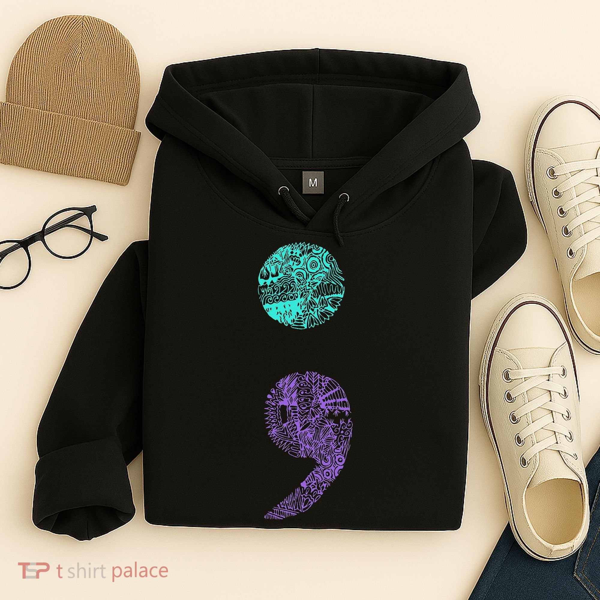 Semicolon Gift Suicide Prevention Awareness Hoodie