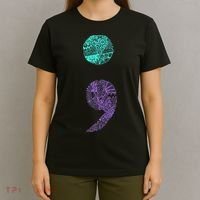 Semicolon Gift Suicide Prevention Awareness T-Shirt thumb 4
