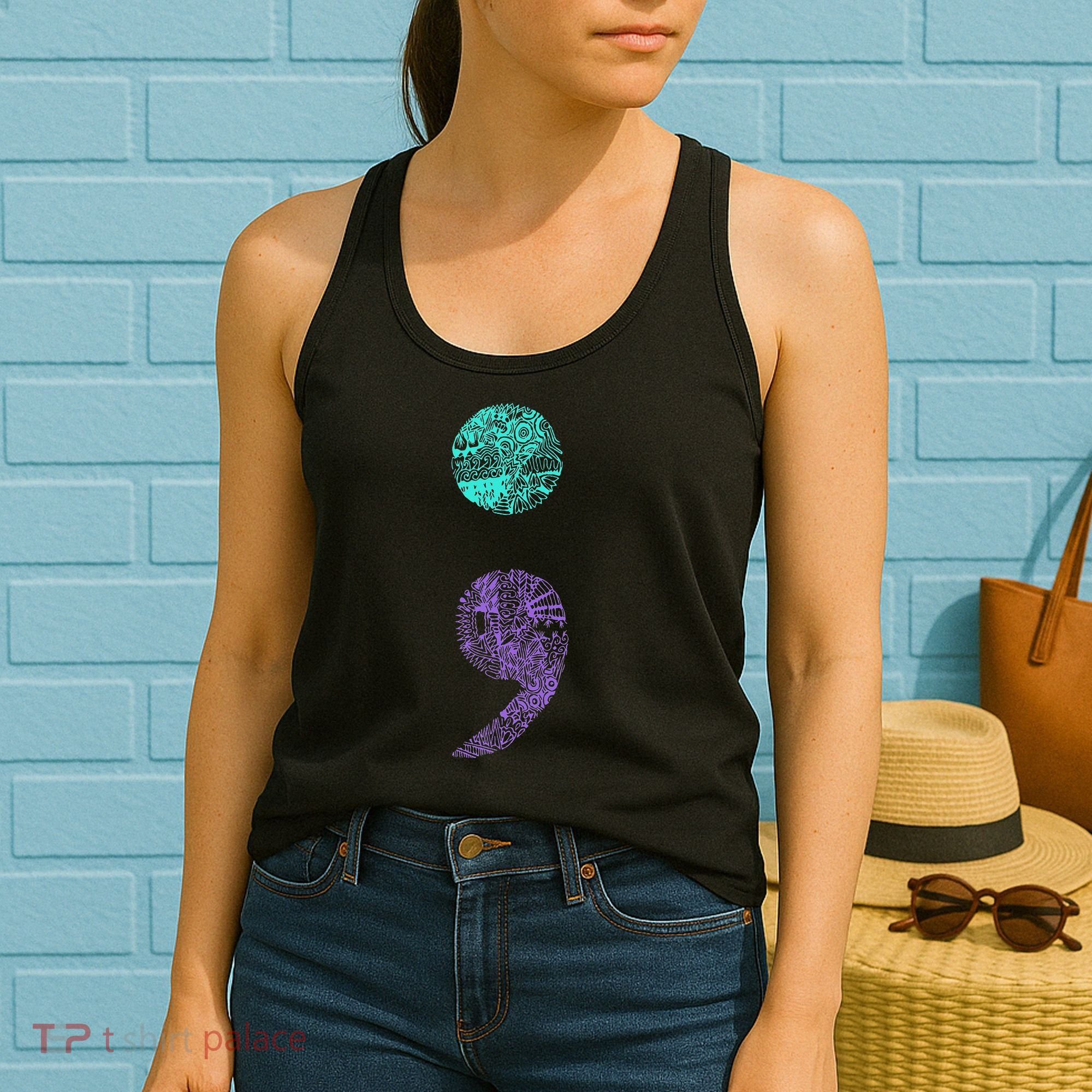 Semicolon Gift Suicide Prevention Awareness Women's Tank Top