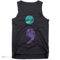 Semicolon Gift Suicide Prevention Awareness Tank Top thumb 0