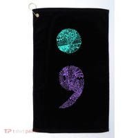 Semicolon Gift Suicide Prevention Awareness Golf Towel thumb 0