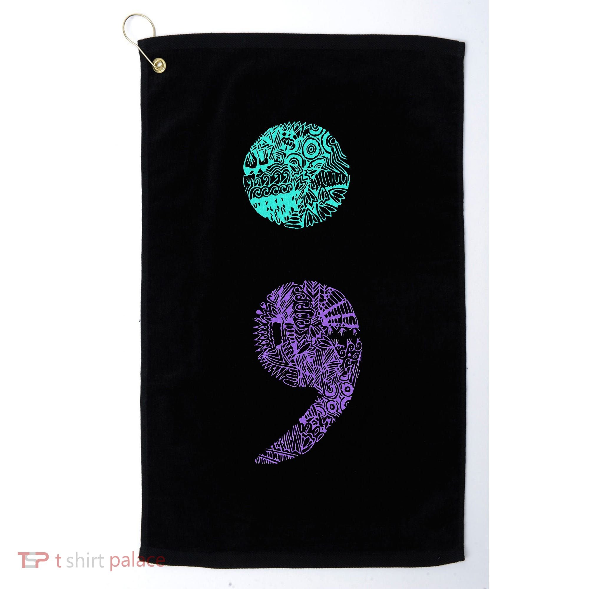 Semicolon Gift Suicide Prevention Awareness Golf Towel