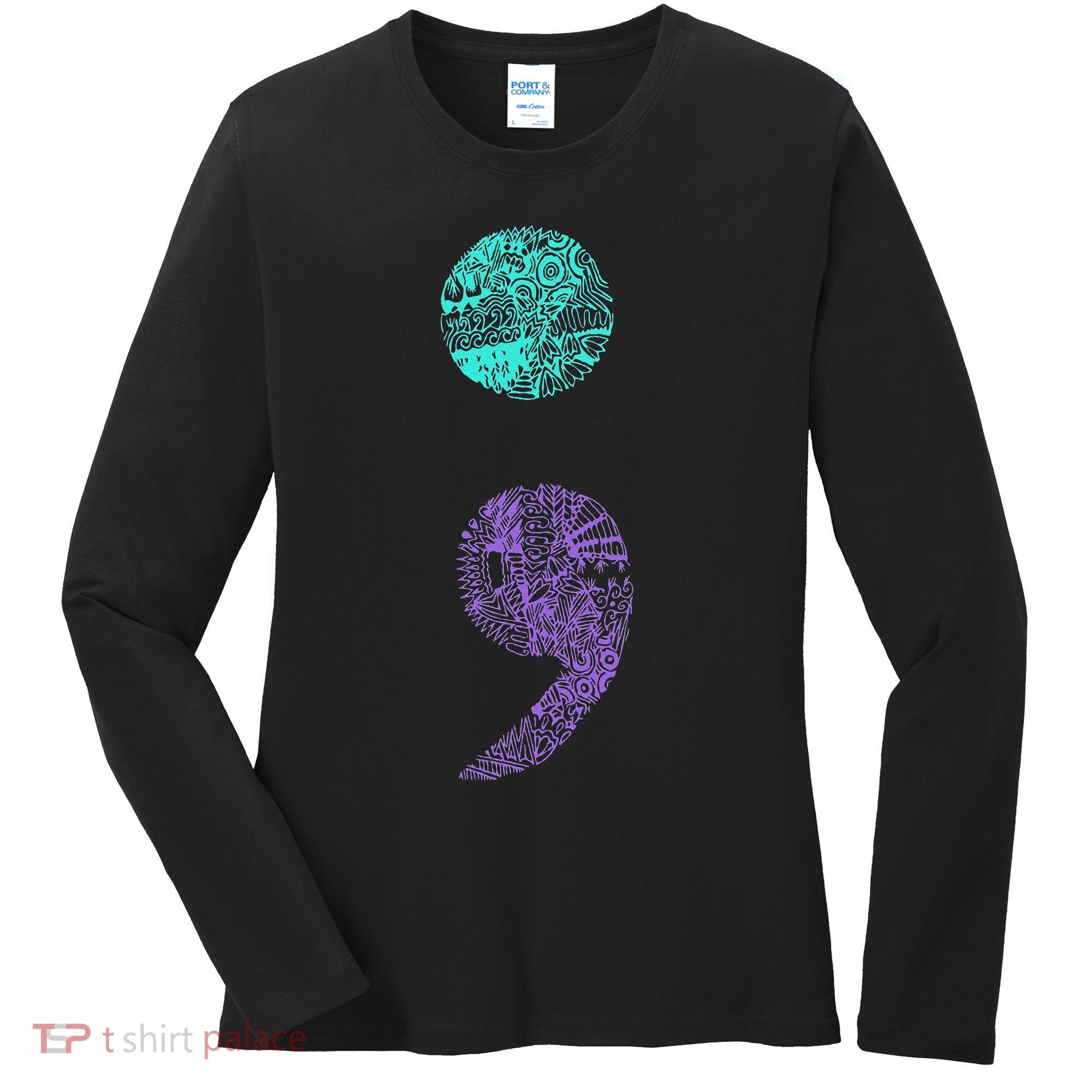 Semicolon Gift Suicide Prevention Awareness Women's Long Sleeve Shirt