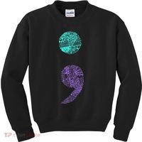 Semicolon Gift Suicide Prevention Awareness Kids Sweatshirt thumb 0