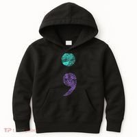 Semicolon Gift Suicide Prevention Awareness Kids Hoodie thumb 0