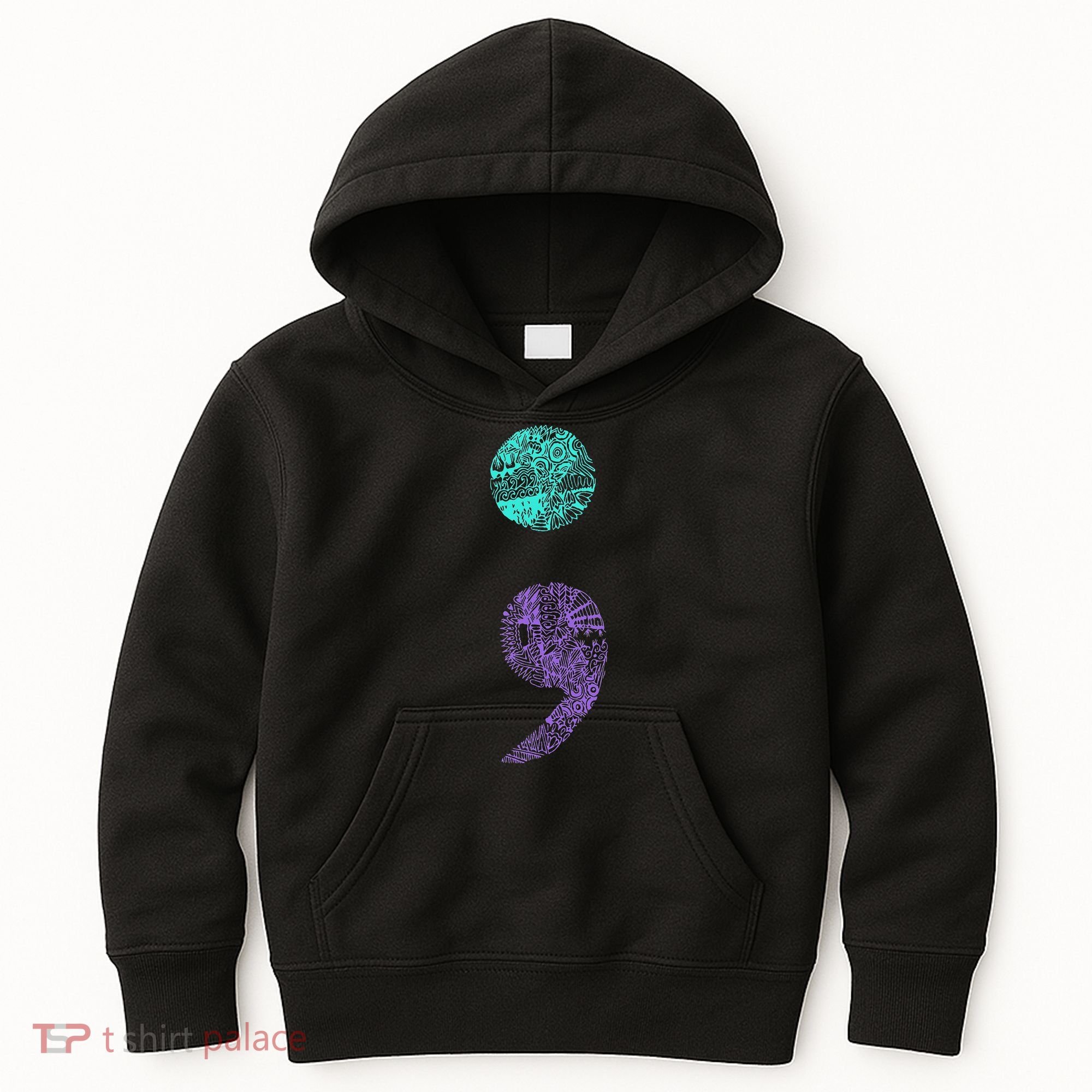 Semicolon Gift Suicide Prevention Awareness Kids Hoodie