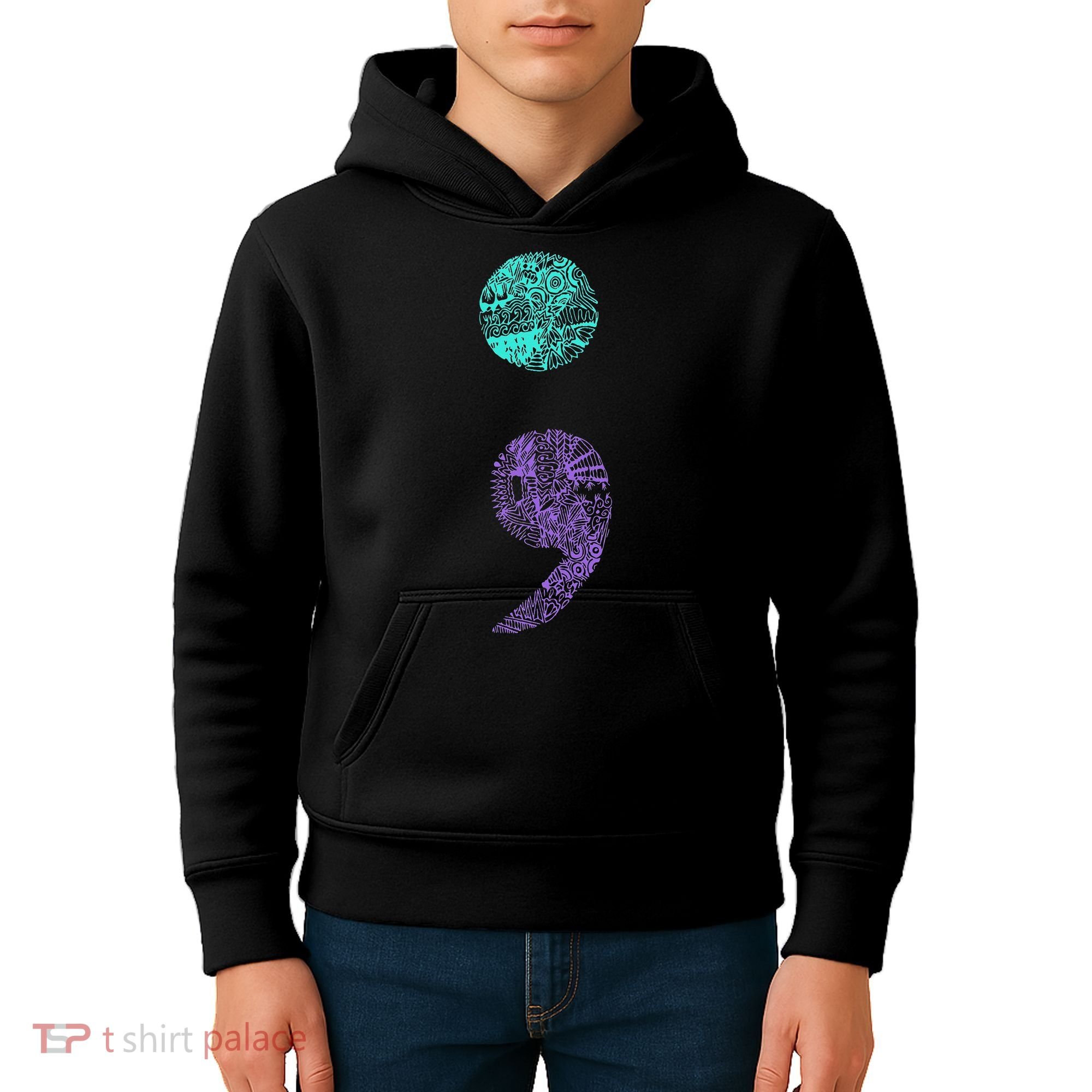 Semicolon Gift Suicide Prevention Awareness Kids Hoodie