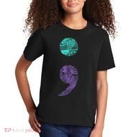Semicolon Gift Suicide Prevention Awareness Kids T-Shirt thumb 2