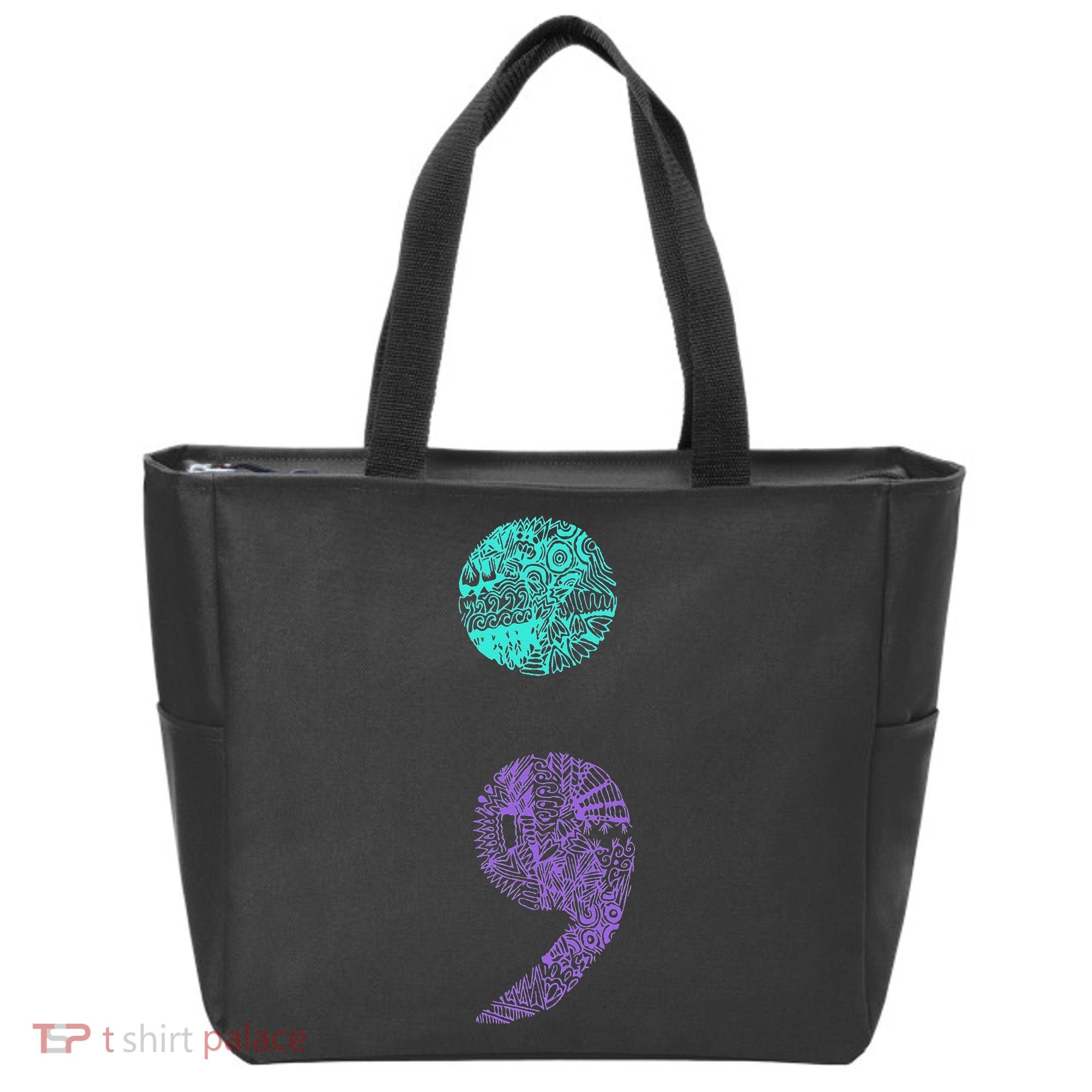 Semicolon Gift Suicide Prevention Awareness Tote Bag