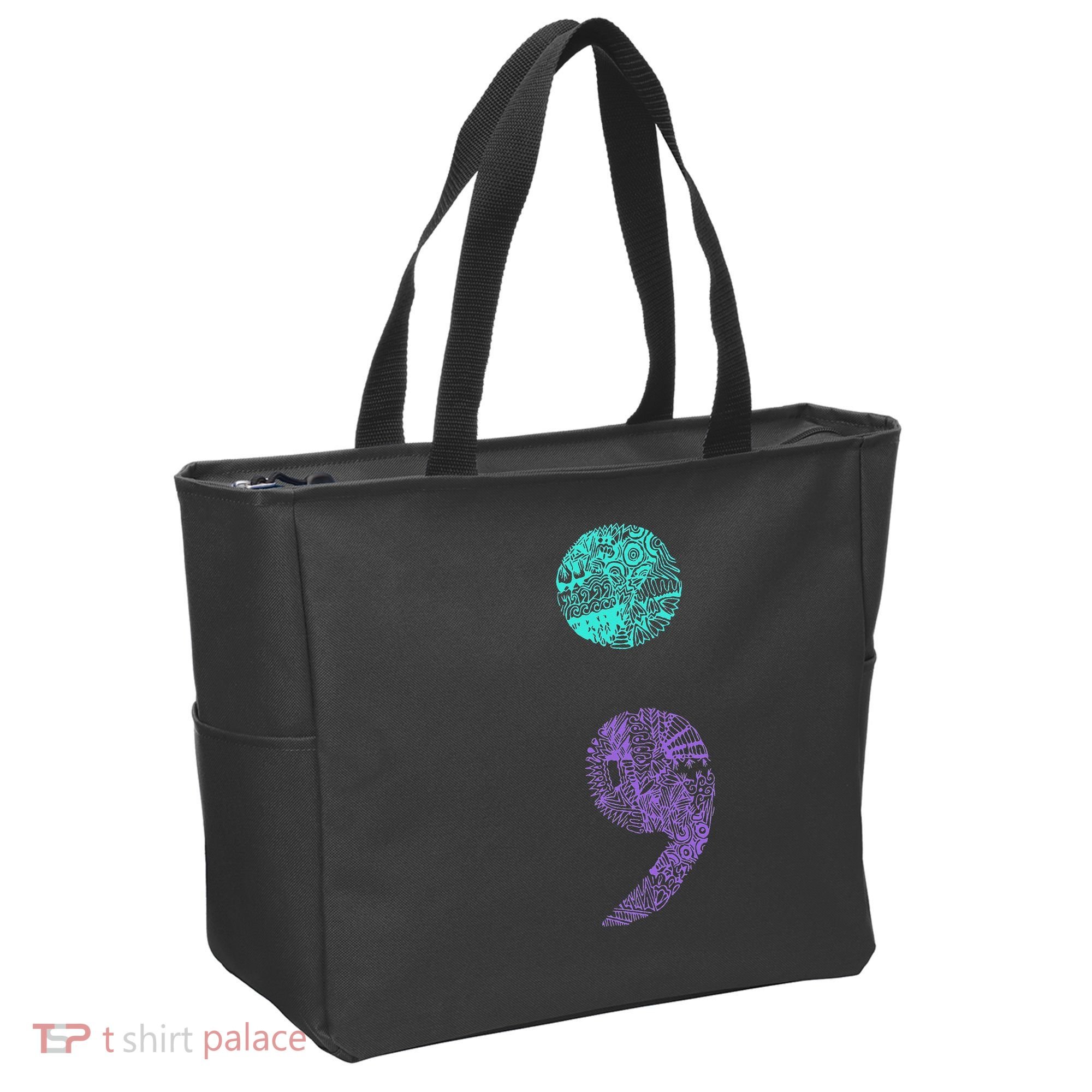 Semicolon Gift Suicide Prevention Awareness Tote Bag