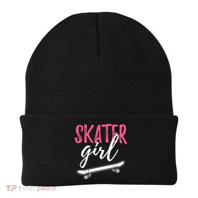 Skater Girl Skateboarding Skateboard Gift Beanie