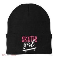 Skater Girl Skateboarding Skateboard Gift Beanie thumb 0