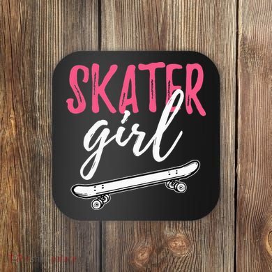 Skater Girl Skateboarding Skateboard Gift Coaster