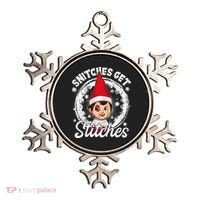 Snitches Get Stitches The Elf Xmas Funny Christmas Ornament thumb 0