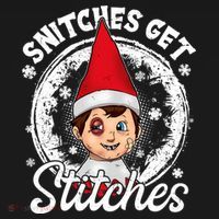 Snitches Get Stitches The Elf Xmas Funny Christmas Kids Sweatshirt thumb 2