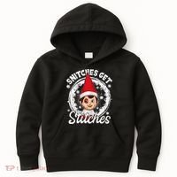 Snitches Get Stitches The Elf Xmas Funny Christmas Kids Hoodie thumb 0