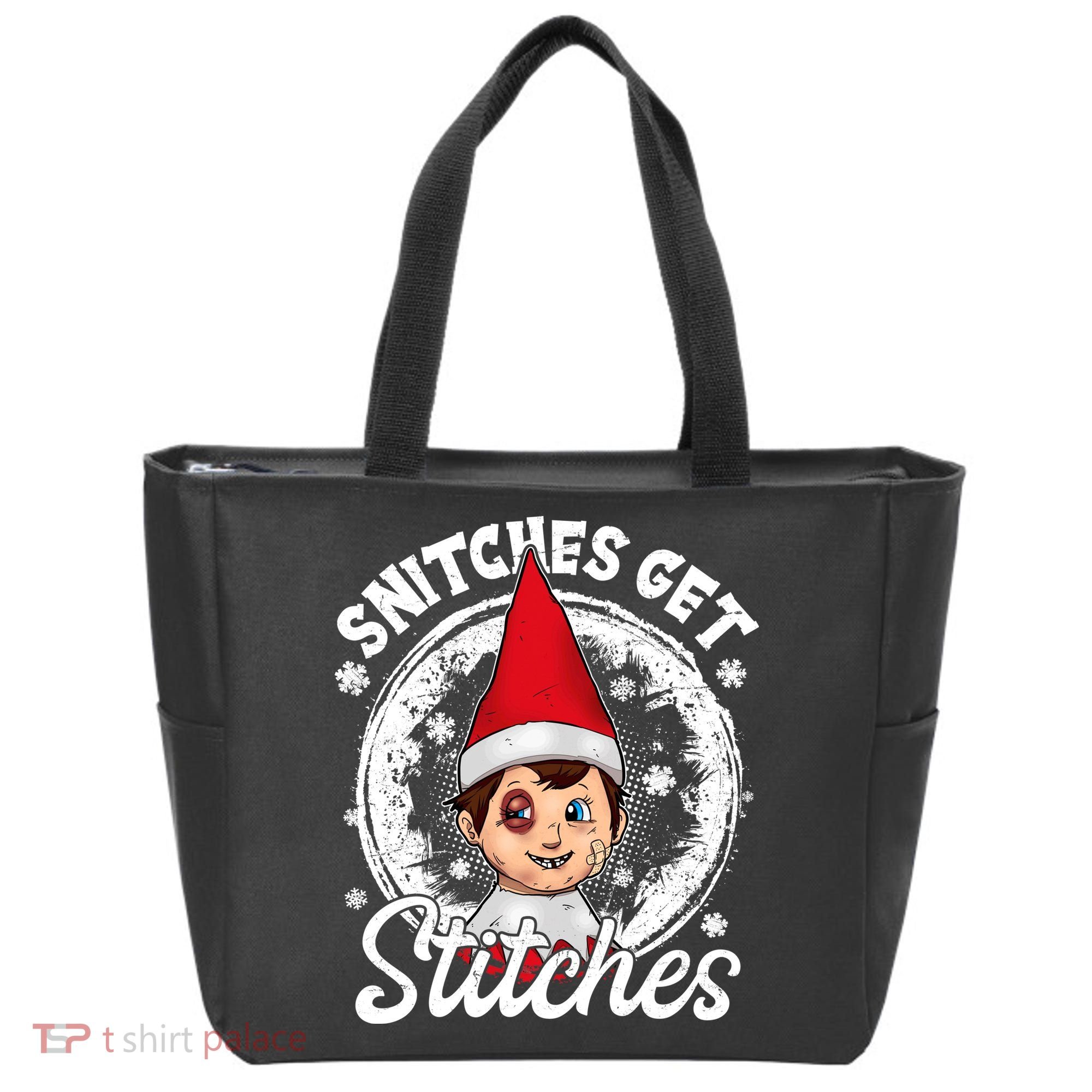 Snitches Get Stitches The Elf Xmas Funny Christmas Tote Bag