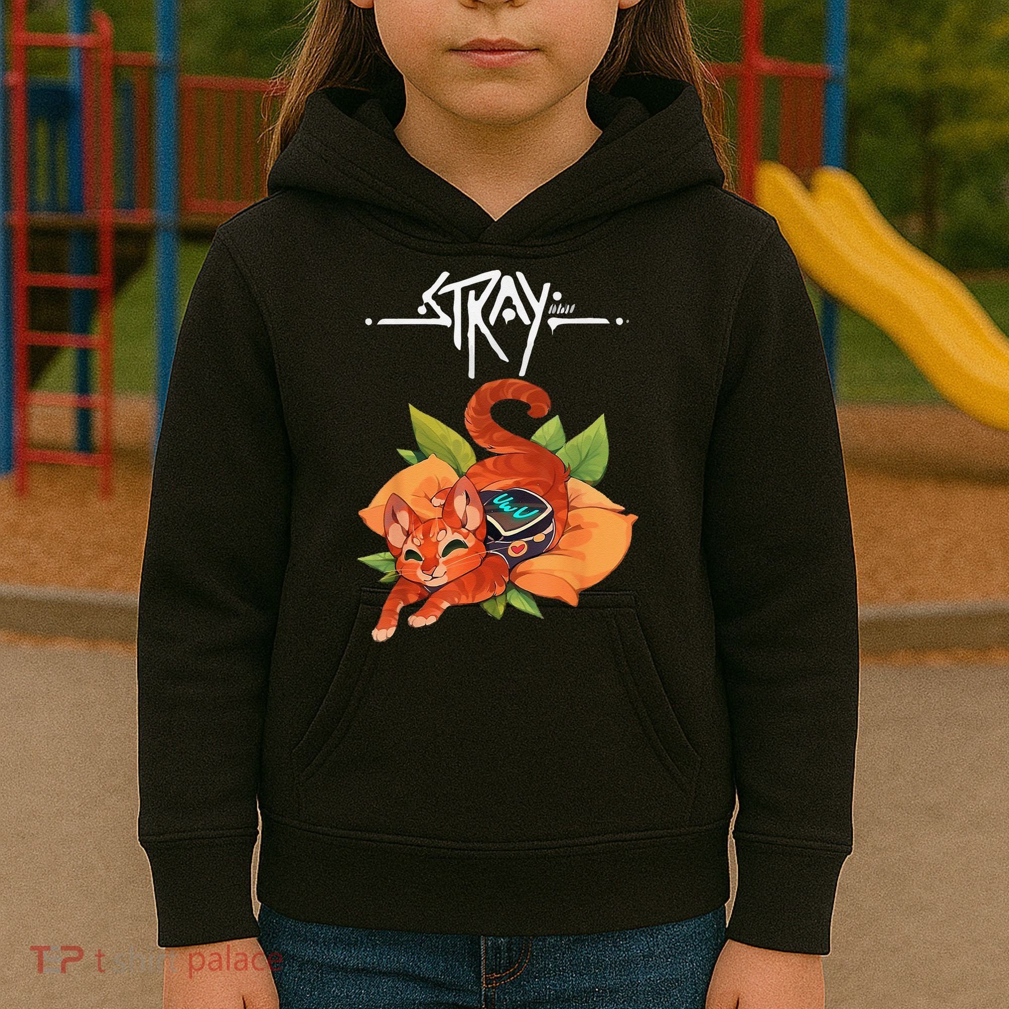 Stray Game Stray Video Game Funny Cat Game Kids Hoodie