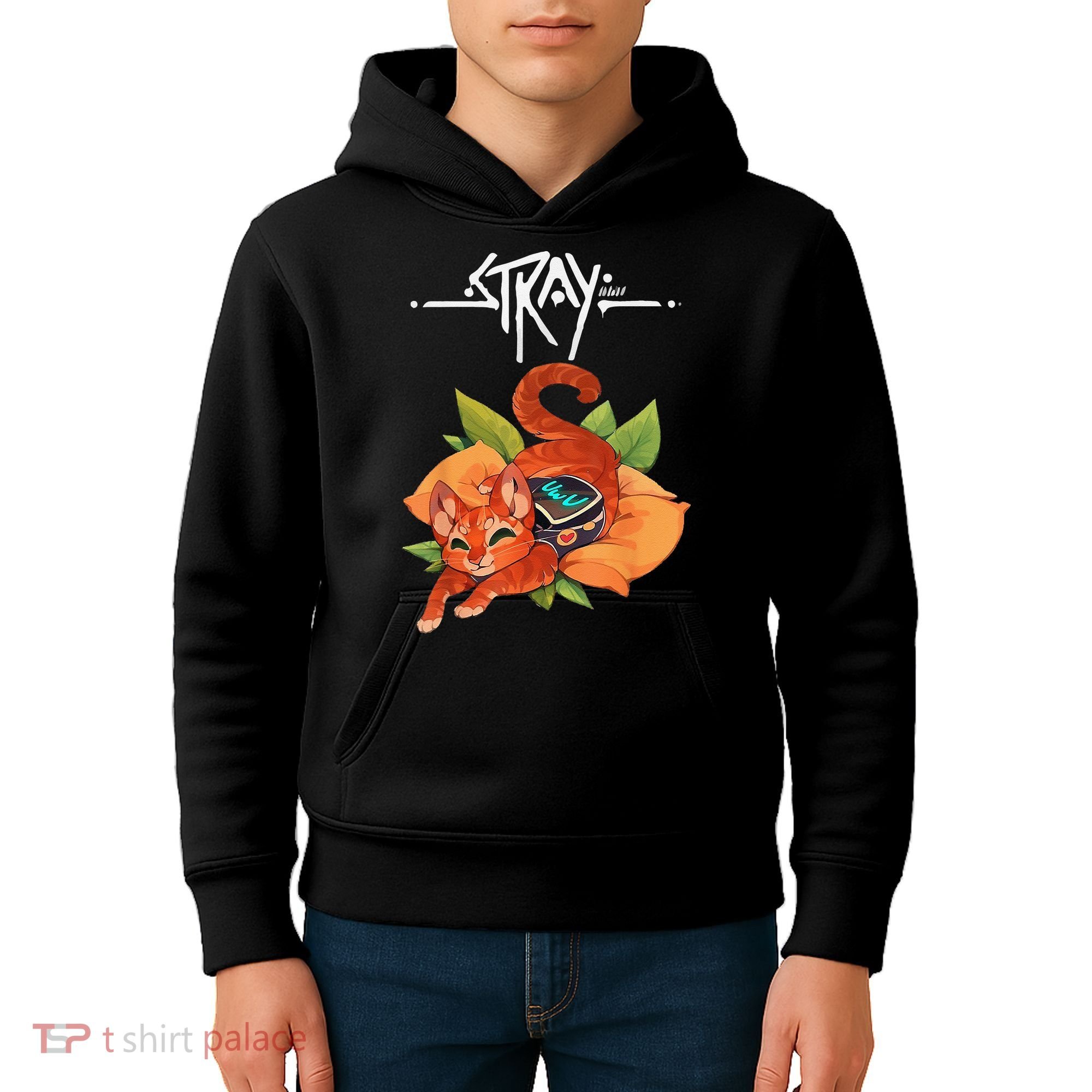 Stray Game Stray Video Game Funny Cat Game Kids Hoodie
