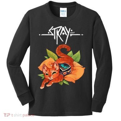 Stray Game Stray Video Game Funny Cat Game Kids Long Sleeve Shirt