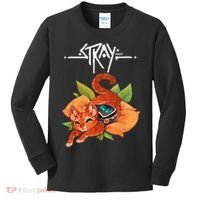 Stray Game Stray Video Game Funny Cat Game Kids Long Sleeve Shirt thumb 0