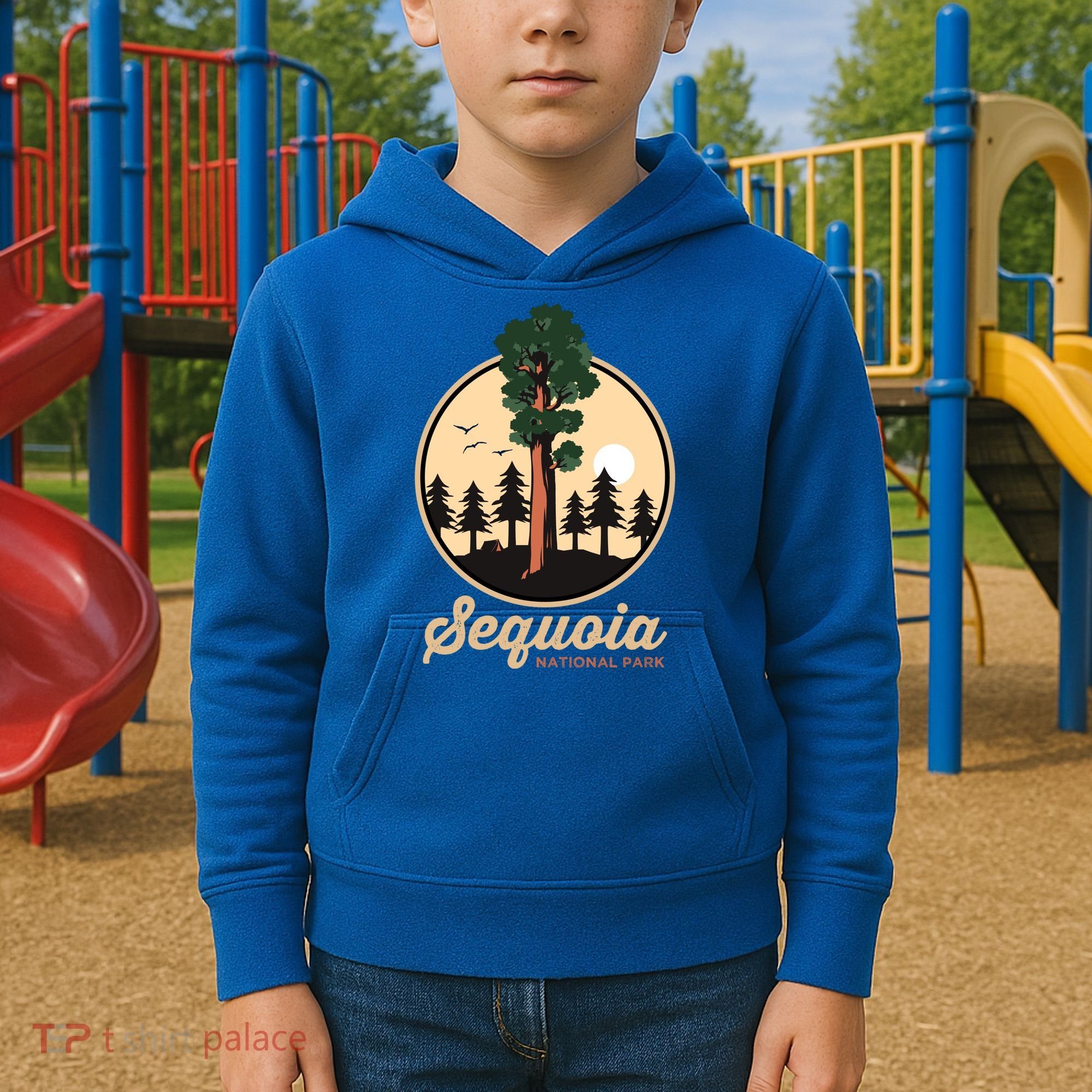 Sequoia General Sher Tree Camping Sequoia National Park Cute Gift Kids Hoodie