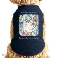 Silly Goose Teacher Club Funny Back To School Doggie Tank thumb 0