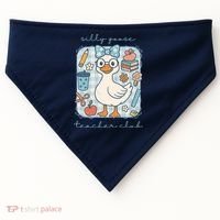 Silly Goose Teacher Club Funny Back To School USA-Made Doggie Bandana thumb 0