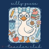 Silly Goose Teacher Club Funny Back To School Women's Hoodie thumb 2