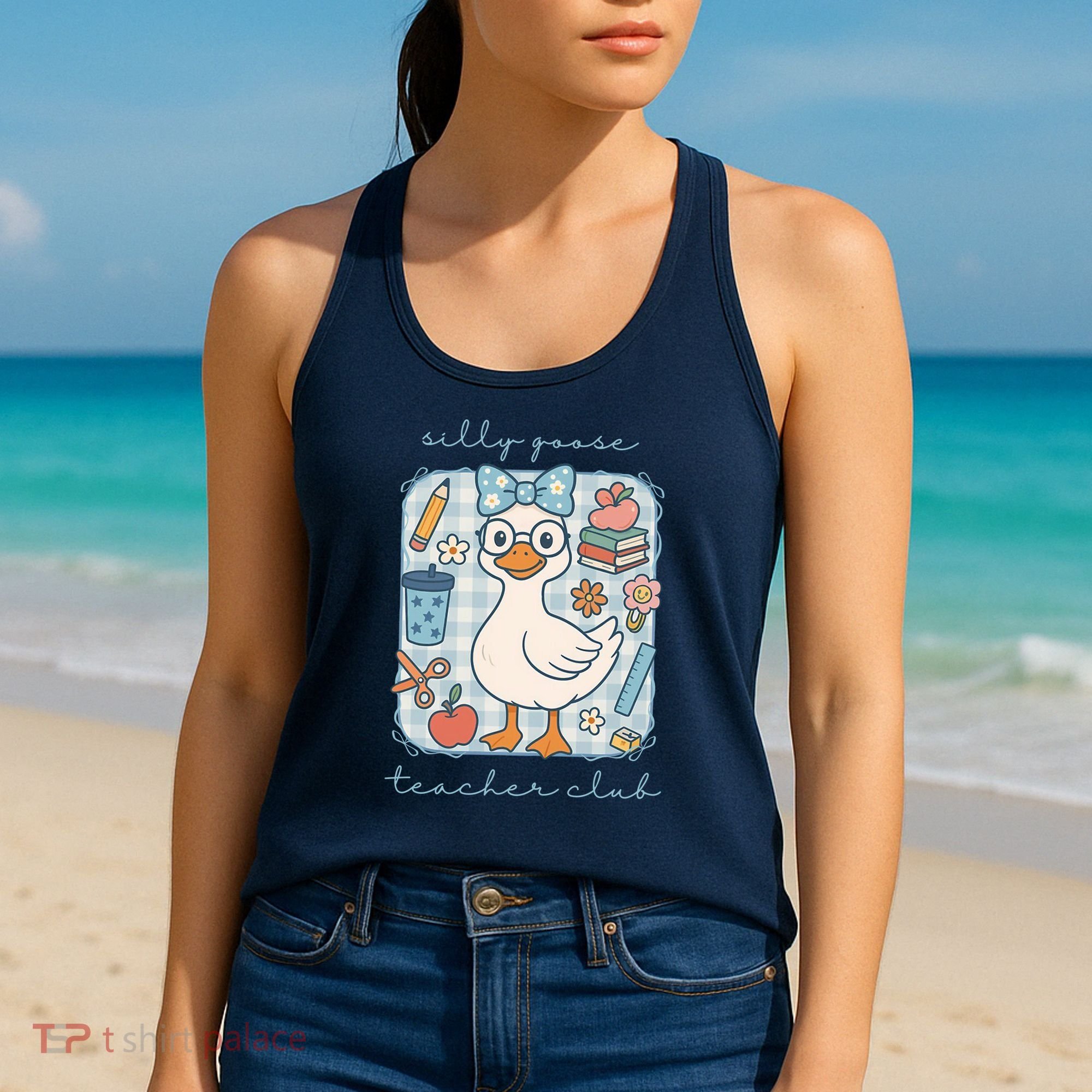Silly Goose Teacher Club Funny Back To School Women's Tank Top