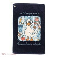 Silly Goose Teacher Club Funny Back To School Golf Towel thumb 0