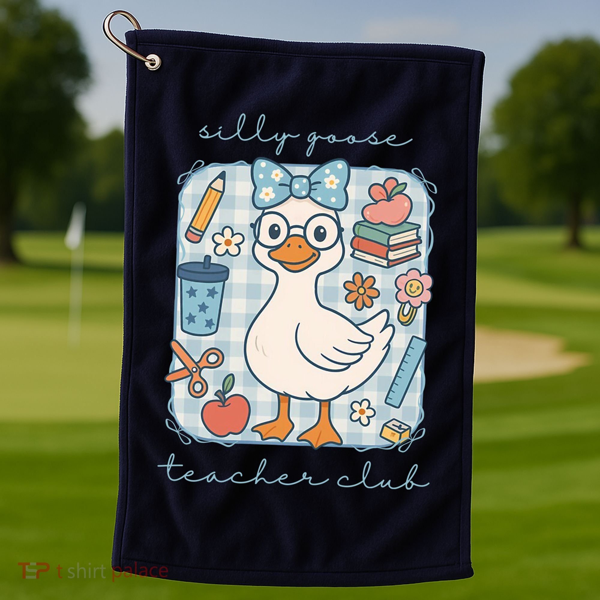 Silly Goose Teacher Club Funny Back To School Golf Towel
