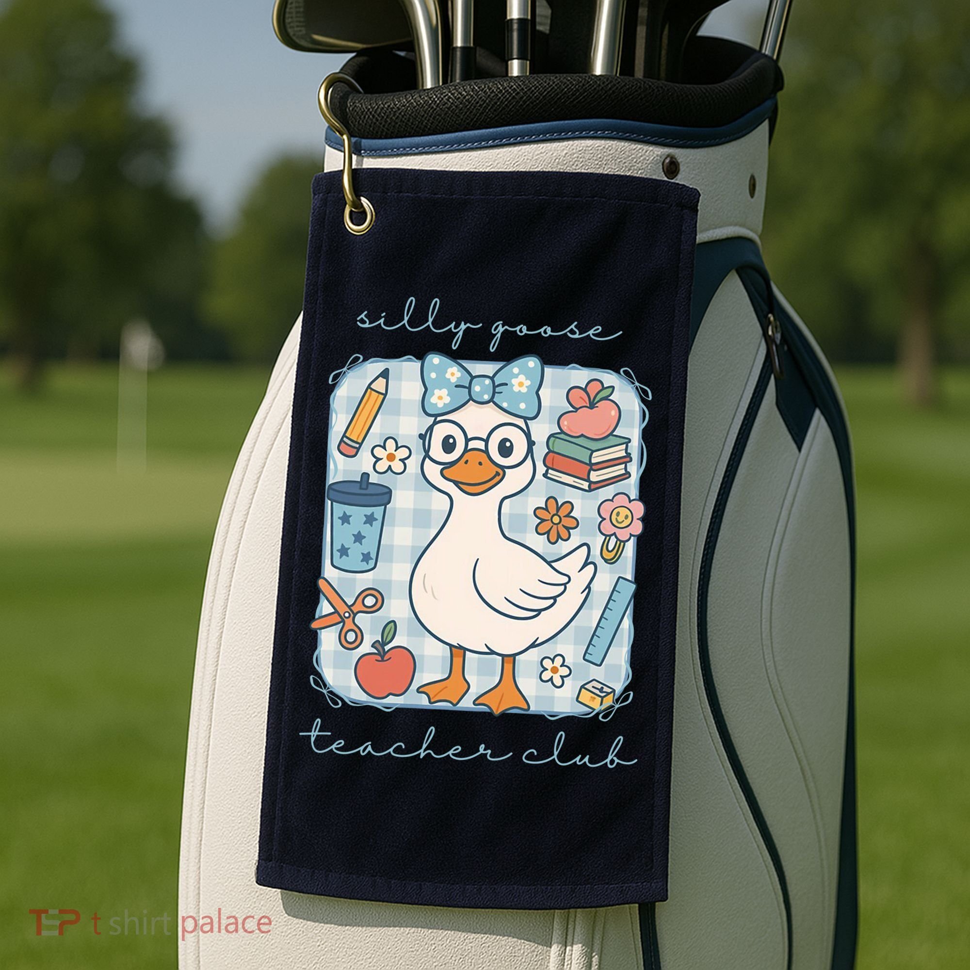 Silly Goose Teacher Club Funny Back To School Golf Towel